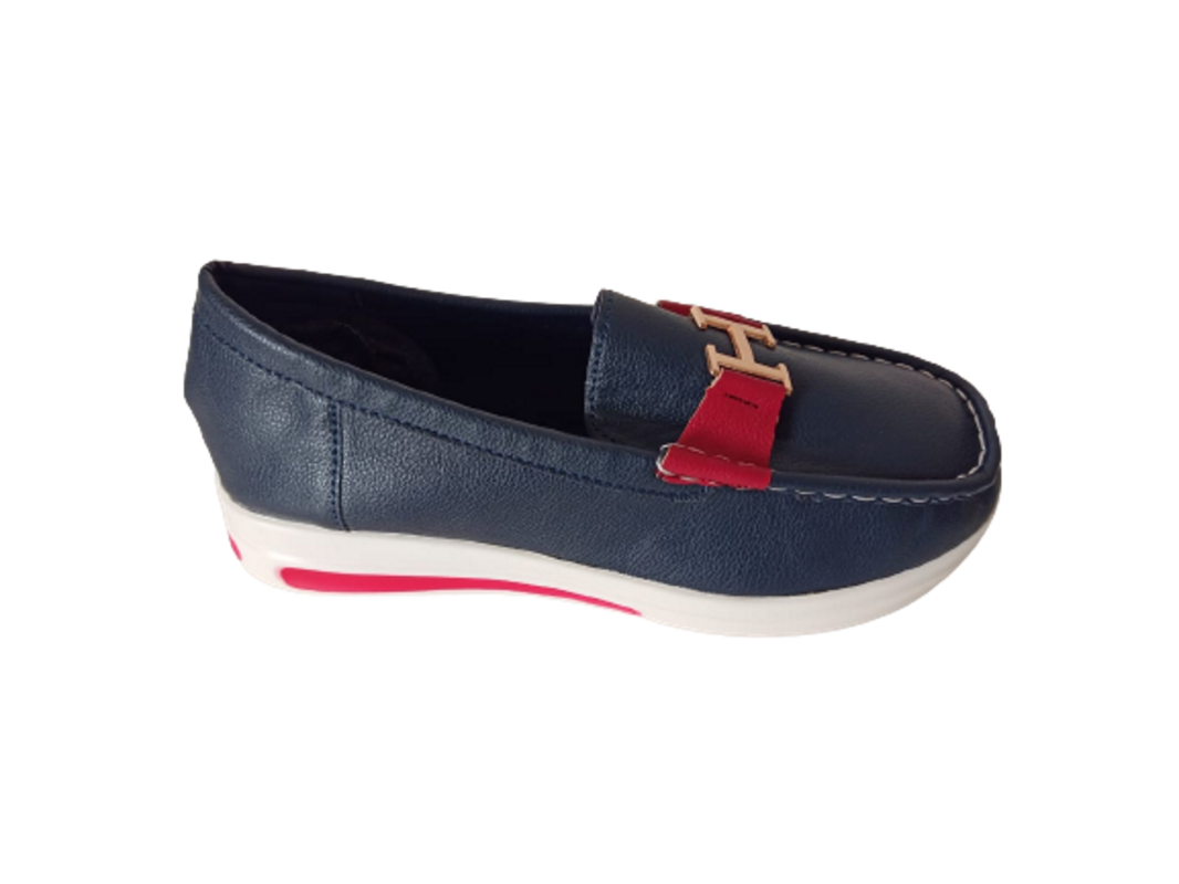 alt ='Blue ladies comfortable platform shoe"