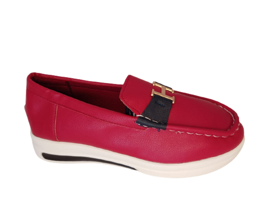alt= "Red comfortable Ladies Loafers'